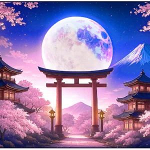 MOUSE PAD Hana MOONLIGHT SAKURA – SIZE XL (900 x 400 x 3mm)