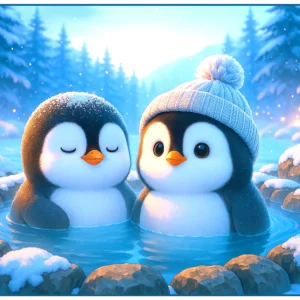 MOUSE PAD Hana ONSEN PENGUINS – SIZE XL (900 x 400 x 3 mm)